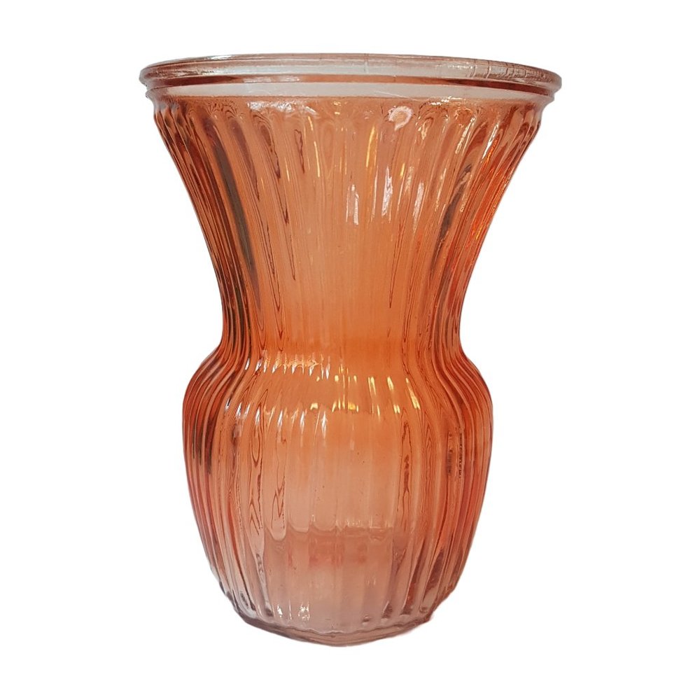 Vintage E.O. Brody Glass Co Jumbo Size Wide Mouth Orange Glass Vase